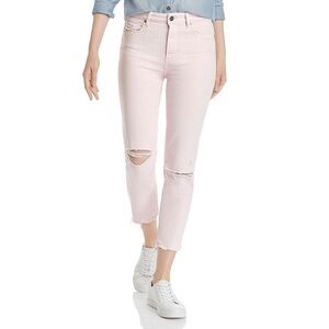 PAIGE Women's Straight Leg Cream Jeans